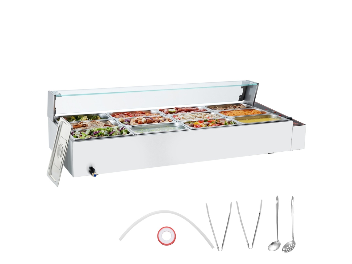 Aquecedor Elétrico de Alimentos VEVOR 12 X 5 Quartos 1441 X 610 X 382 Mm 1700 W