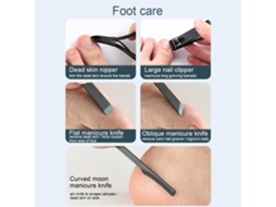 Kit Manicure E Pedicure Com 16 Peças Com Bolsa: Tesouras, Cortador De Unhas, Recortador E Curet Para Unhas De Mão E Pé