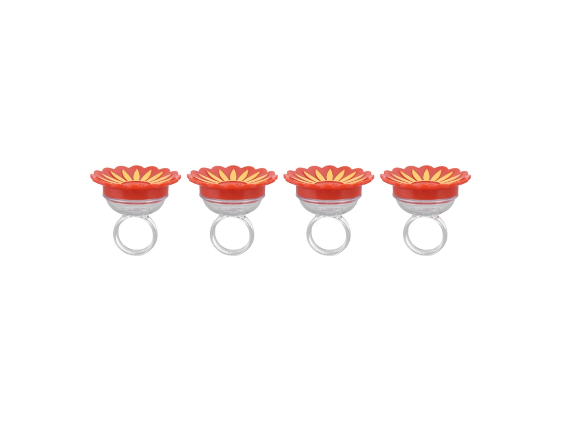 4pcs comedouro anel para beija flores, portátil, multifuncional, compacto, vibrante, amarelo | S/MARCA
