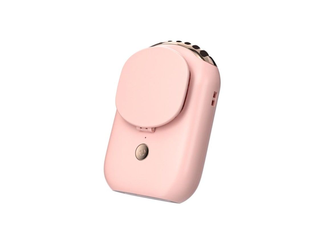 Mini Ventilador De Pescoço Silencioso Com Carregamento Usb, Espelho De Maquiagem Integrado, 3 Velocidades De Vento Ajustáveis