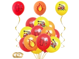 Kit De Arco De Guirlanda De Balões De Fogo, Balões Vibrantes De 30 Cm Vermelhos, Laranja E Amarelos Para Festa De Bombeiro, Melhore A Decoração Da Sua