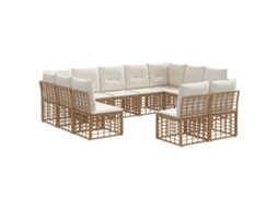 Maison Exclusive - Conjunto De Sofás Para Exterior Natural E Branco Creme