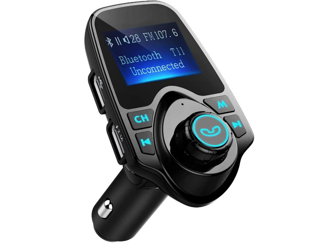 Transmissor Fm Bluetooth Yizhood T11 1.44 120° Rotação Aux Preto