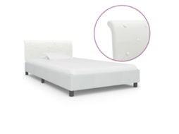 Bed Frame, Bed Frames Vidaxl Branco Couro Artificial (90 X 200 Cm)