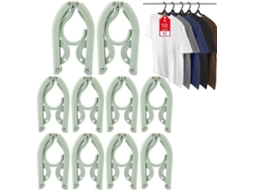 Pack 10 Cabides Dobráveis - Cabides De Roupa - Cabides De Viagem - Plástico - Verde
