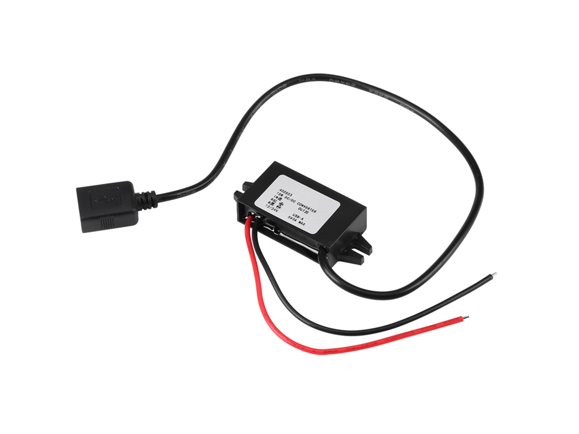 Laxiscreed Adaptador Dc-dc Step-down 12v/24v Para Usb 5v 3a Com Regulação De Voltagem