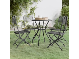 Pcs Conj. De Jantar P/ Jardim Malha Metal Expandido Antracite Dkd Home Decor