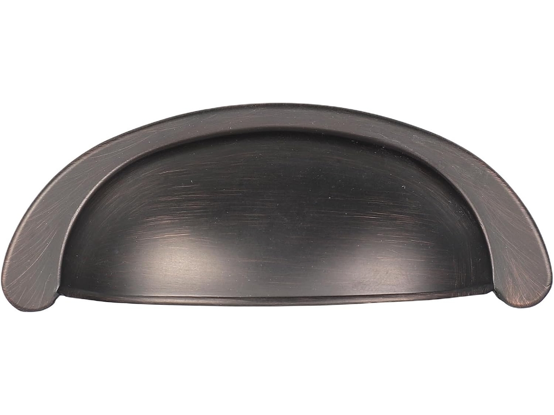 Puxador Semicircular Para Gaveta, Em Liga De Zinco, Cor Café, Com Cabo Ergonômico E Acessórios Inclusos