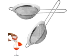 Jogo De 2 Coadores Chá Malha Fina Em Aço Inox, Pequenos Com Alça E Borda Alargada, Para Infusão. Aquaforge (8 Cm)