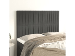 4 Pcs Cabeceira De Camapainel De Cabeceira Veludo 72x5x78/88 Cm Cinzento Escuro Lovely Home