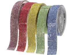 Abaodam 5-rolos De Fita Adesiva Com Strass Para Artesanato, Tiras Decorativas De Strass Para Roupas E Acessórios