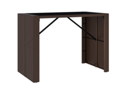 Bar Table With Glass Top, Bar Tables With Glass Tops Vidaxl Marrom Rattan / Vime (145 X 80 X 110 Cm)