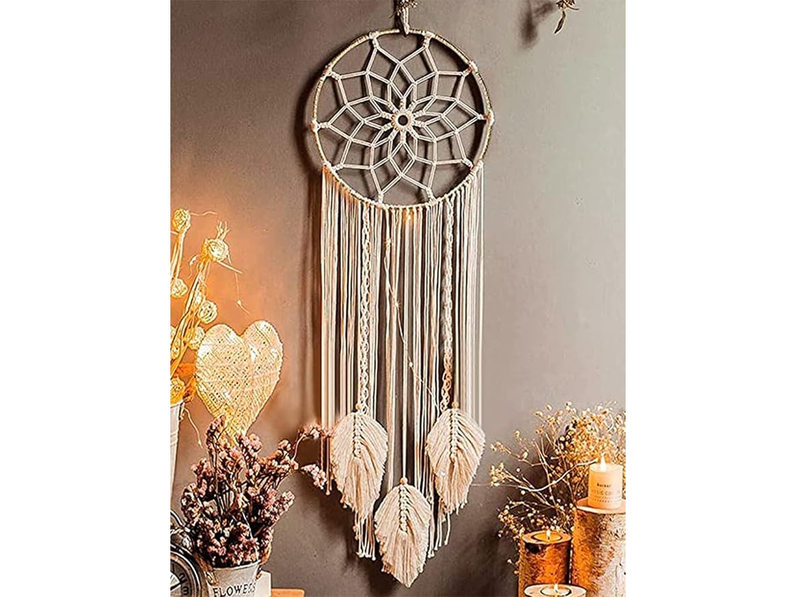 Apanhador De Sonhos Gigante Em Macramê Com Penas Tecidas, 80 X 25 Cm, Para Pendurar Na Parede, Feito À Mão, Estilo Boêmio, Decoração, Presente