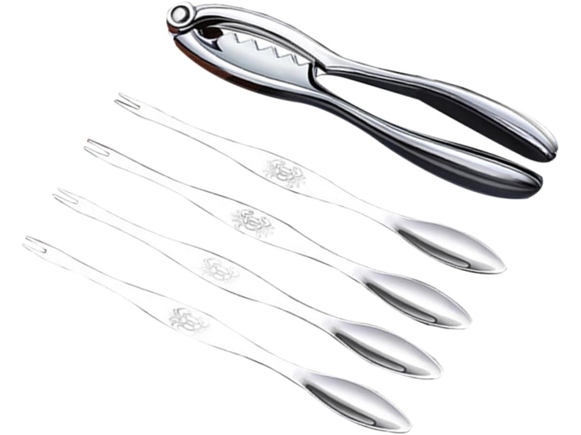 Conjunto De 5 Peças De Utensílios Para Frutos Do Mar Em Liga De Zinco