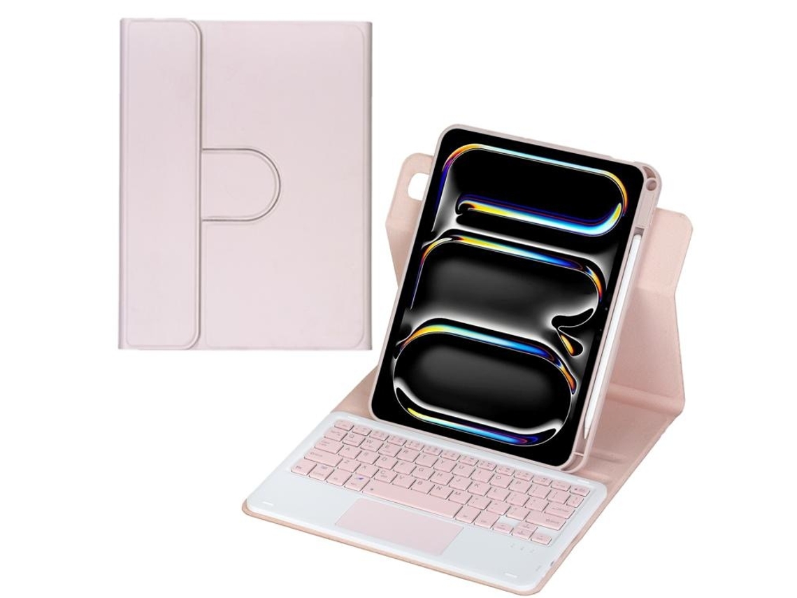 Capa De Couro Com Teclado Bluetooth Touchpad E Rotação 360°para Ipad Pro 11 2025 Layout Pt