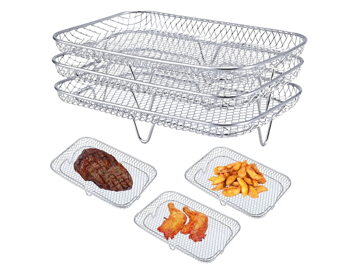 Air Fryer Racks, Non Stick, Easy To Clean, Stackable Storage, Multi tier Baking Steel SUNNY SPACES
