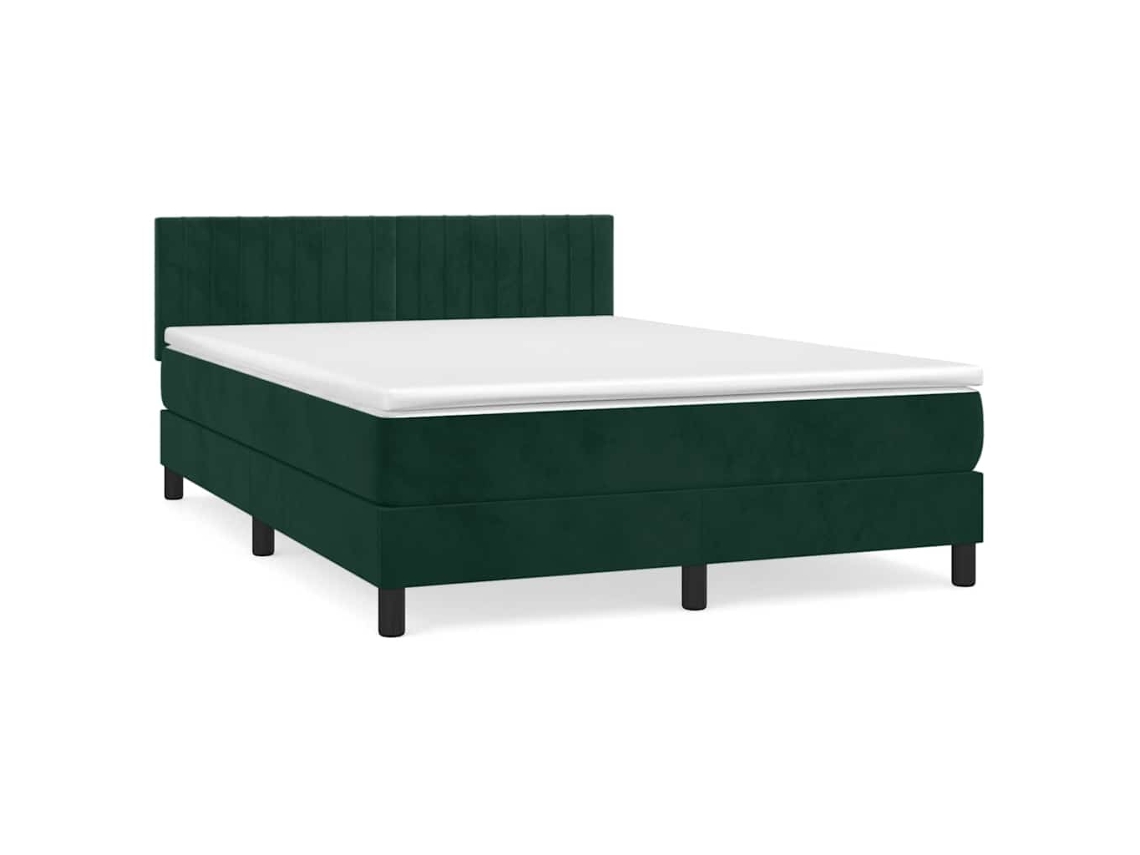 Cama com Molas/colchão 140x200 Cm Veludo Verde escuro MAISON EXCLUSIVE