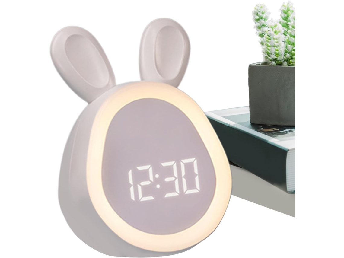 Despertador Infantil Genérico Com Luz Noturna, Design De Coelho
