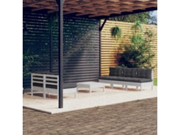 Vidaxl 6 Pcs Conj. Lounge de Jardim com Almofadões Antracite Pinho
