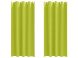 Conjunto 2 Cortinas Opacas Vidaxl Verde Poliéster (225 X 140 Cm)