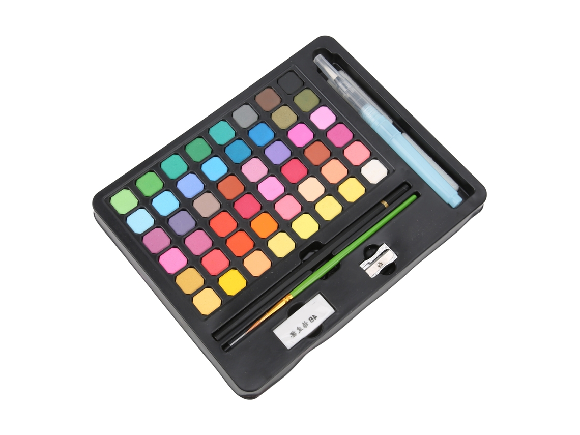 Set De Pintura Acuarela Sólida 48 Colores Paleta Portátil Libro De Pintura Para Diseño De Grafiti