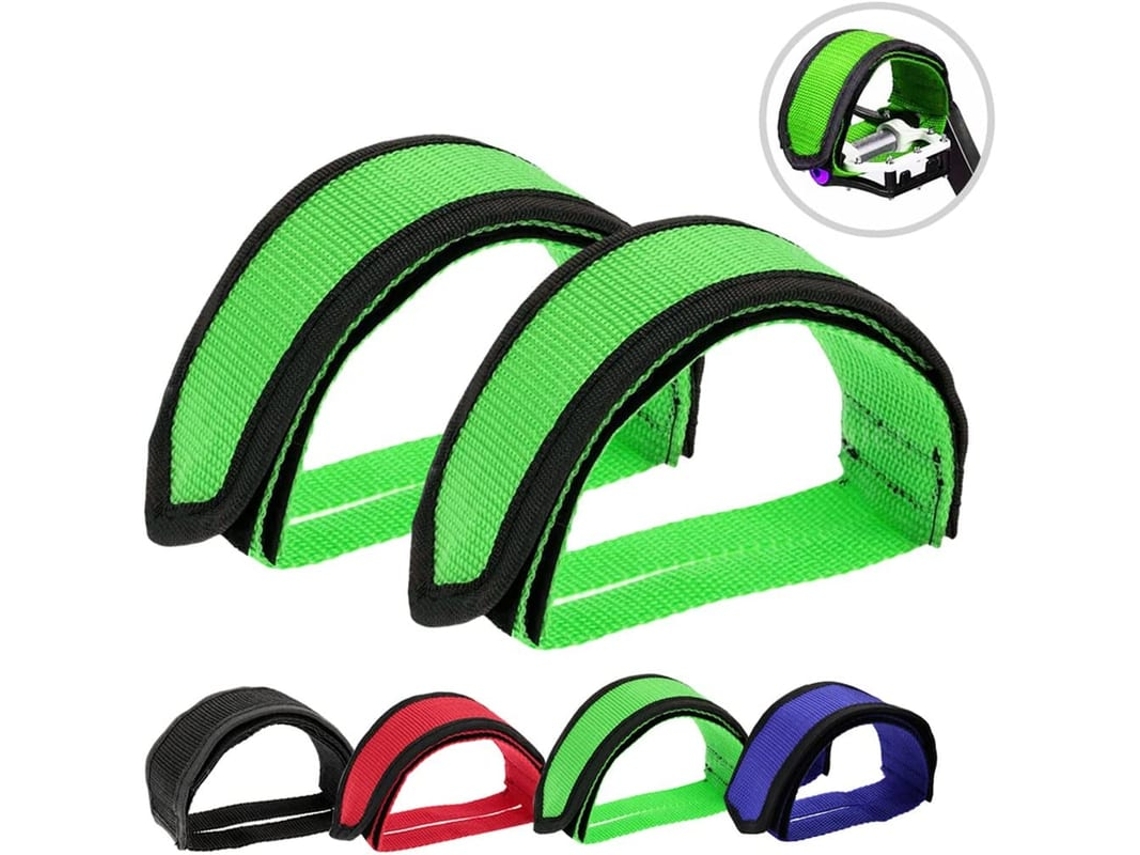 Kit 2 Pedais De Bicicleta Com Clips De Dedo Para Bicicleta De Marcha Fixa, Verde