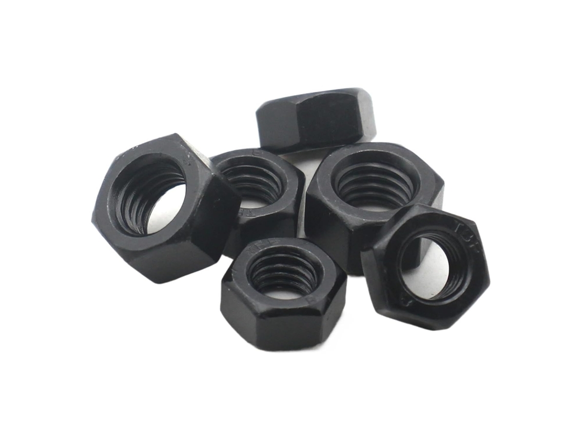 Porcas Sextavadas Em Aço Carbono Preto, Grau 8, M2, M3, M4, M5, M6, M8, M10, M12, M14, M16, M20 E M24, Para Máquinas