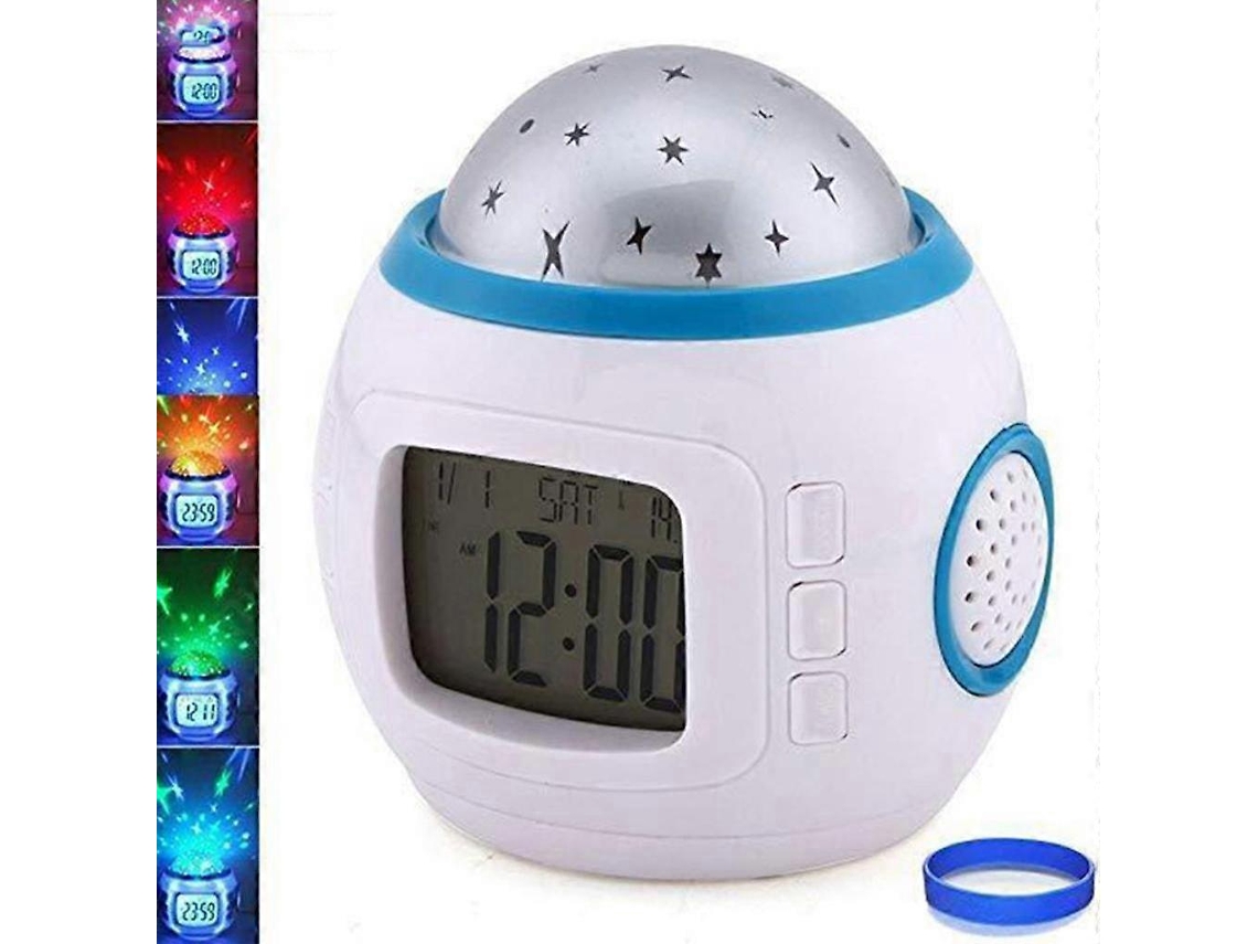 Projetor De Céu Estrelado Para Crianças, Luz Noturna, Despertador Musical, Branco Aquaforge