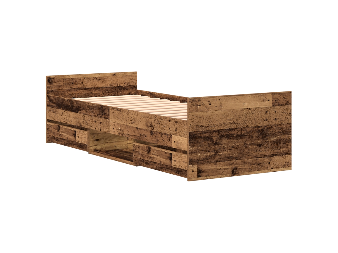 Conjunto 1 Estrutura De Cama Moderna Vidaxl Castanho Derivados De Madeira (193 X 78 X 50 Cm)