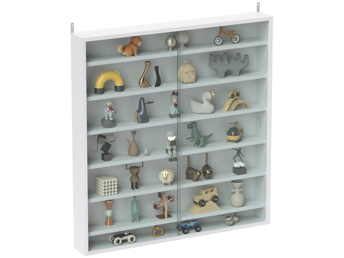 Vitrine Parede Madeira Portas Vidro 80x9,5x83 Branca