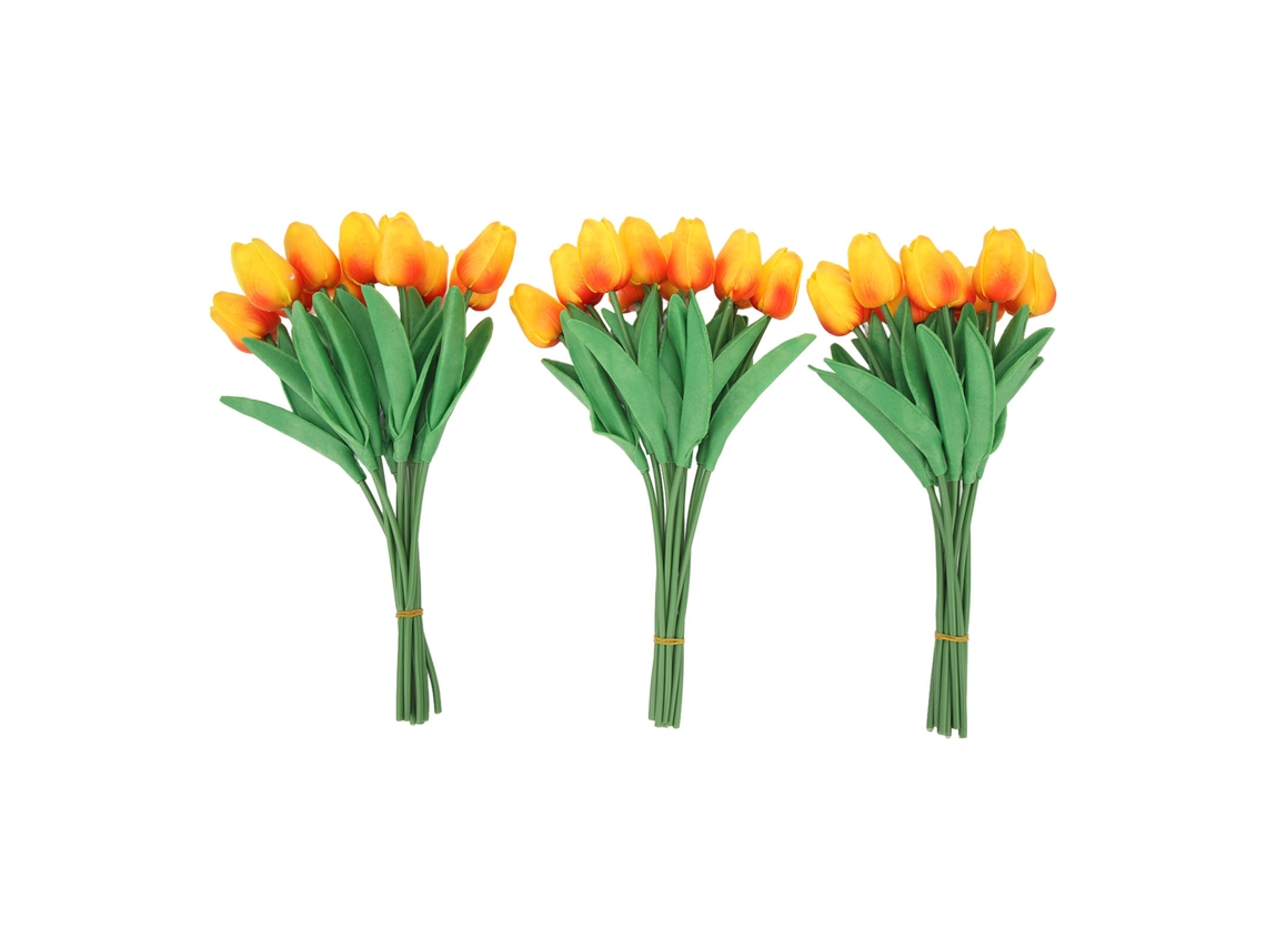 30 Tulipas Artificiais LAXISCREED Vermelho por do Sol