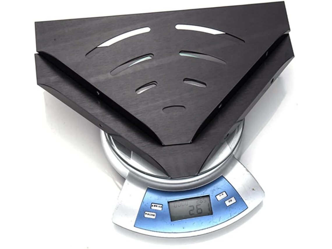 Prateleira Triangular De Alumínio Com Dupla Camada Para Banheiro Em Estilo Espacial.