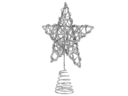 Topo De Árvore De Natal, Estrela Prateada Brilhante, Enfeite De Estrela Olysi Shop