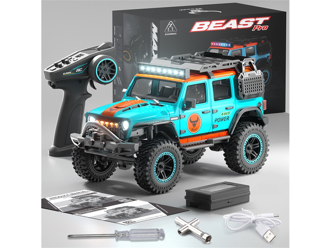 Versão Brushless Amarela Zll Sg206 Pro/max Rtr 1/20 2.4g 4wd Brushless Rc Car Wrangler Rock Crawler Off road Luz Led Chassi Metal Brinquedo MDUG