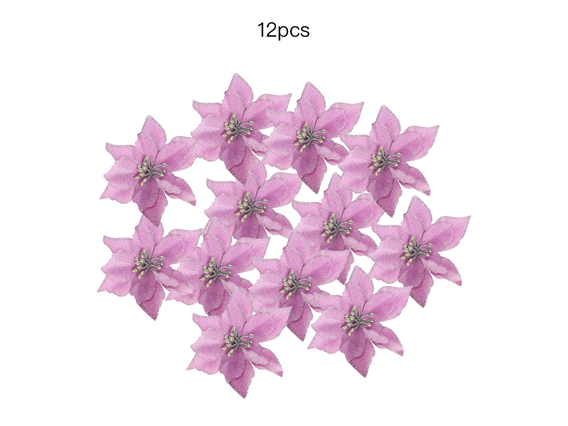 Flores de Natal Artificiais 13cm Grande 12un Pacote