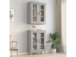 Vidaxl Armário De Parede Suspenso 69,5x34x90 Cm Sonoma Cinza