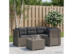 Vidaxl Sofá De Jardim Para 4 Pessoas Com Almofadas Estilo Rattan Pp