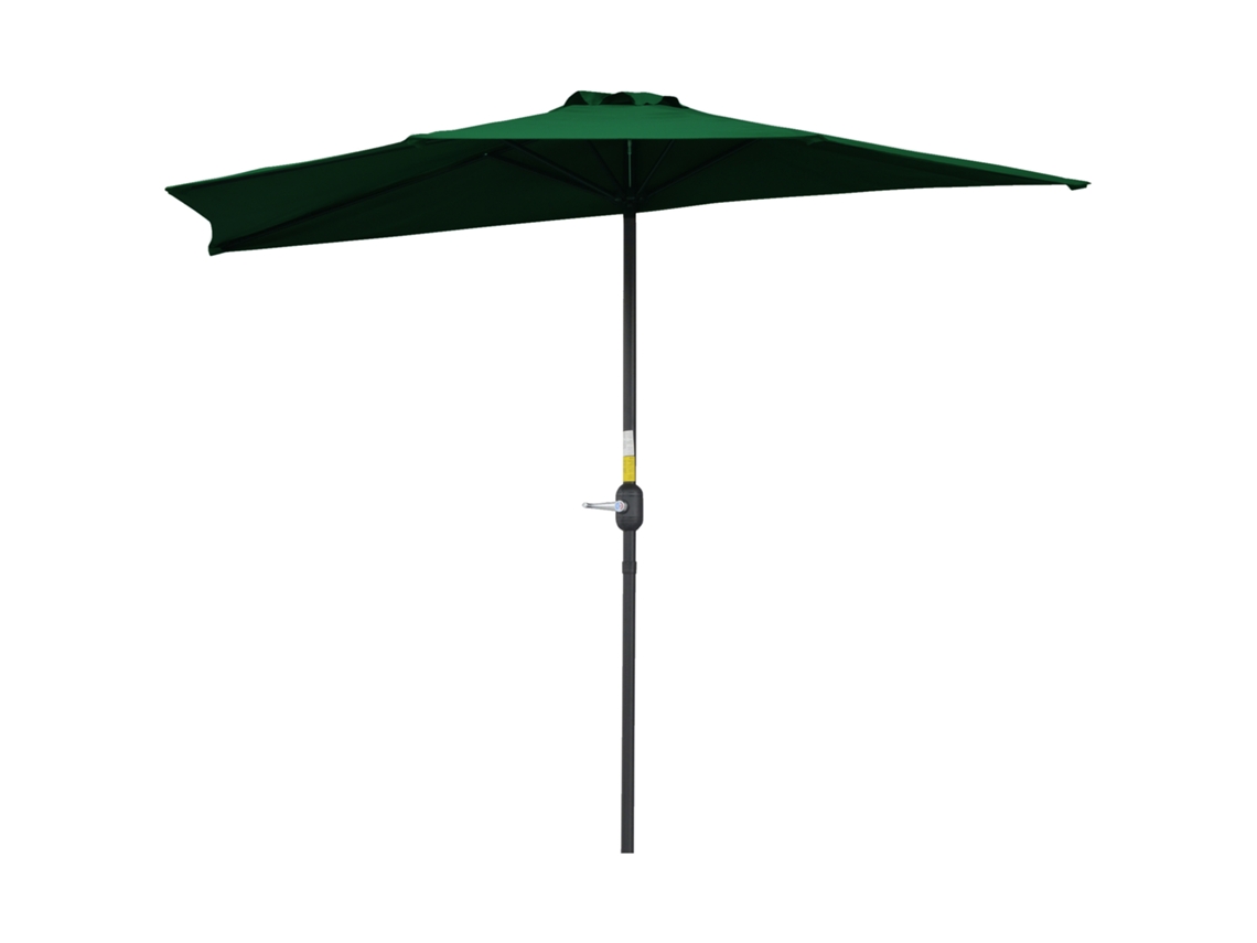 Chapéu de sol Ø2,5x2,4m, manivela, resistente, verde ORBITRA COMMERCE