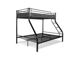 Beliche de Casal Metal Preto 1 Colchão Superior 90X190Cm SALDOSYSTOCKS