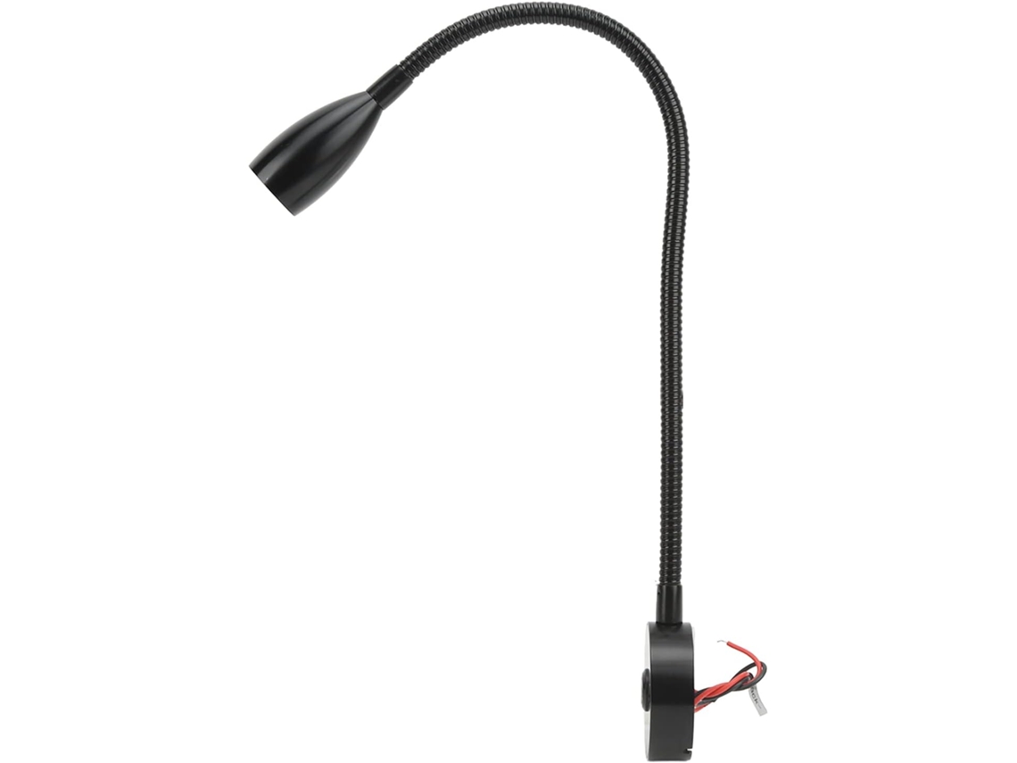 Luminária De Leitura Led 3w, Luminária De Parede Com Haste Flexível 360°, Luz Regulável Com 3 Cores Ajustáveis Para
