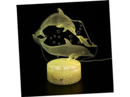 Luminária Noturna Led Wooneky Em Formato De Golfinho, Feita Acrílico E