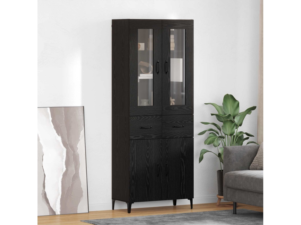 Vidaxl Buffê Carvalho Preto 69,5 X 34 X 180 Cm Derivados De Madeira