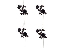 4 Rosas Pretas Artificiais, Flores Artificiais AQUAFORGE