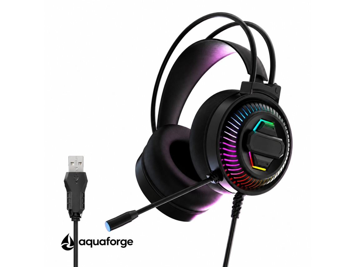 Headset Gaming Com Microfone Rgb Som Estéreo 3,5 Mm