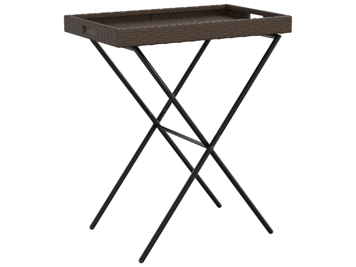 Folding Tray Table, Folding Tray Tables Vidaxl Marrom Rattan / Vime (n/a)