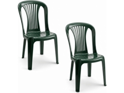Conjunto de 2 Sillas Plásticas para Terraza, Jardín, Playa COSHANO (verde)