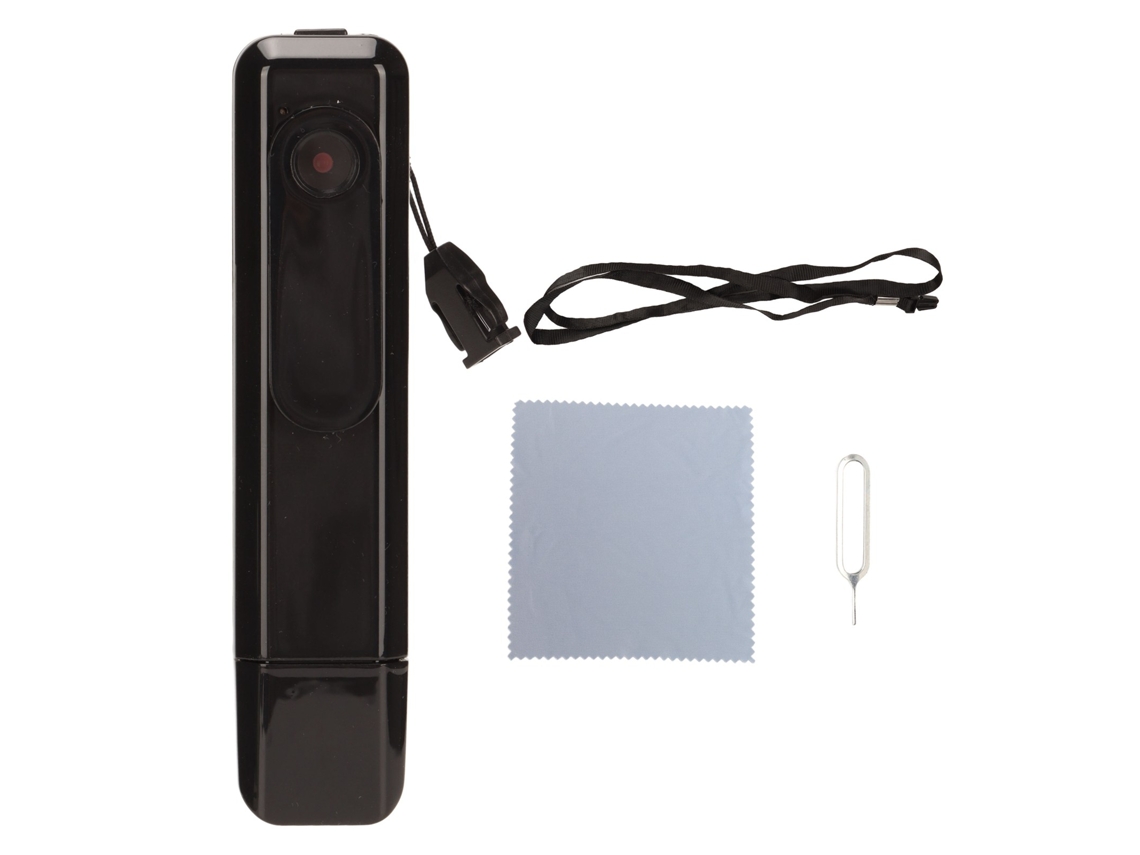Câmera Corporal Mali HD 1080p 30fps com operação em loop e USB portátil