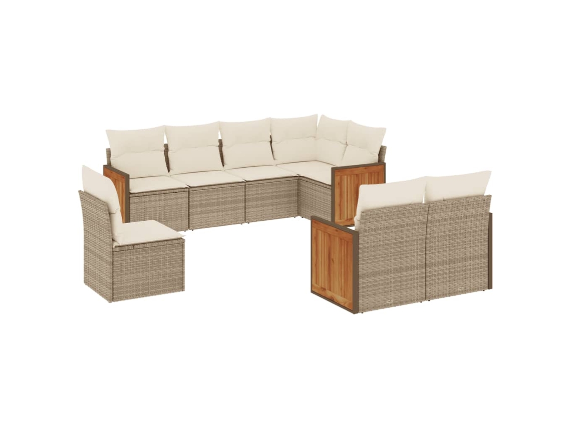 Garden Sofa Set, Garden Sofa Sets Vidaxl Bege Rattan / Vime (n/a)