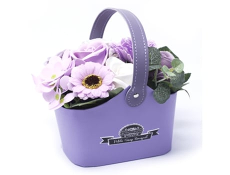 Pequeno Buquês de Flores de Sabão Lavanda Suave 12.5X8X18 Cm