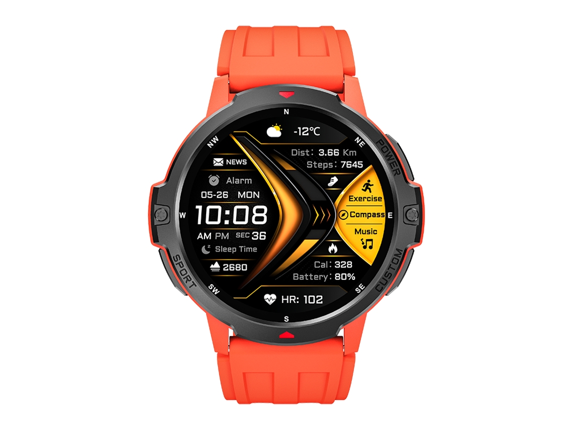 Relógio Inteligente Chronus Gps Com Ecrã De 1,46 Polegadas E Resistência 3 Atm Laranja